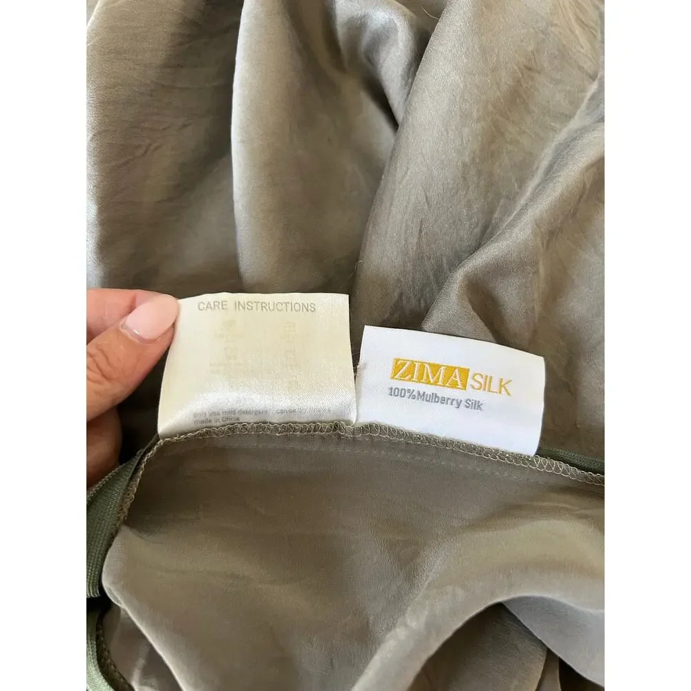 Zima Silk 100% Mulberry silk standard size pillowcase grey zipper comfort